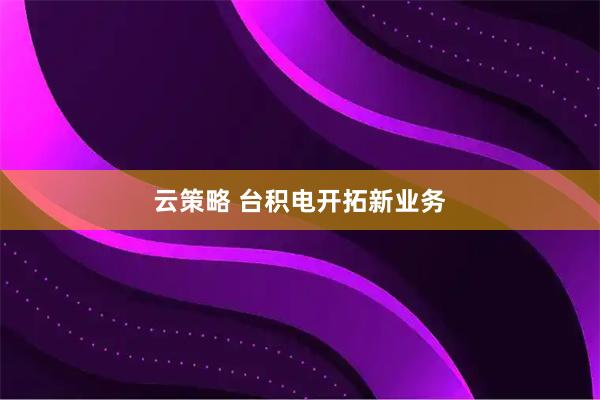云策略 台积电开拓新业务