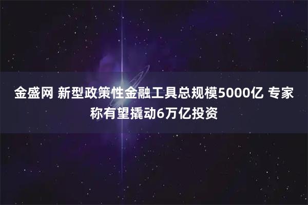 金盛网 新型政策性金融工具总规模5000亿 专家称有望撬动6万亿投资